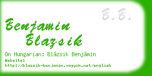 benjamin blazsik business card