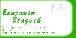 benjamin blazsik business card